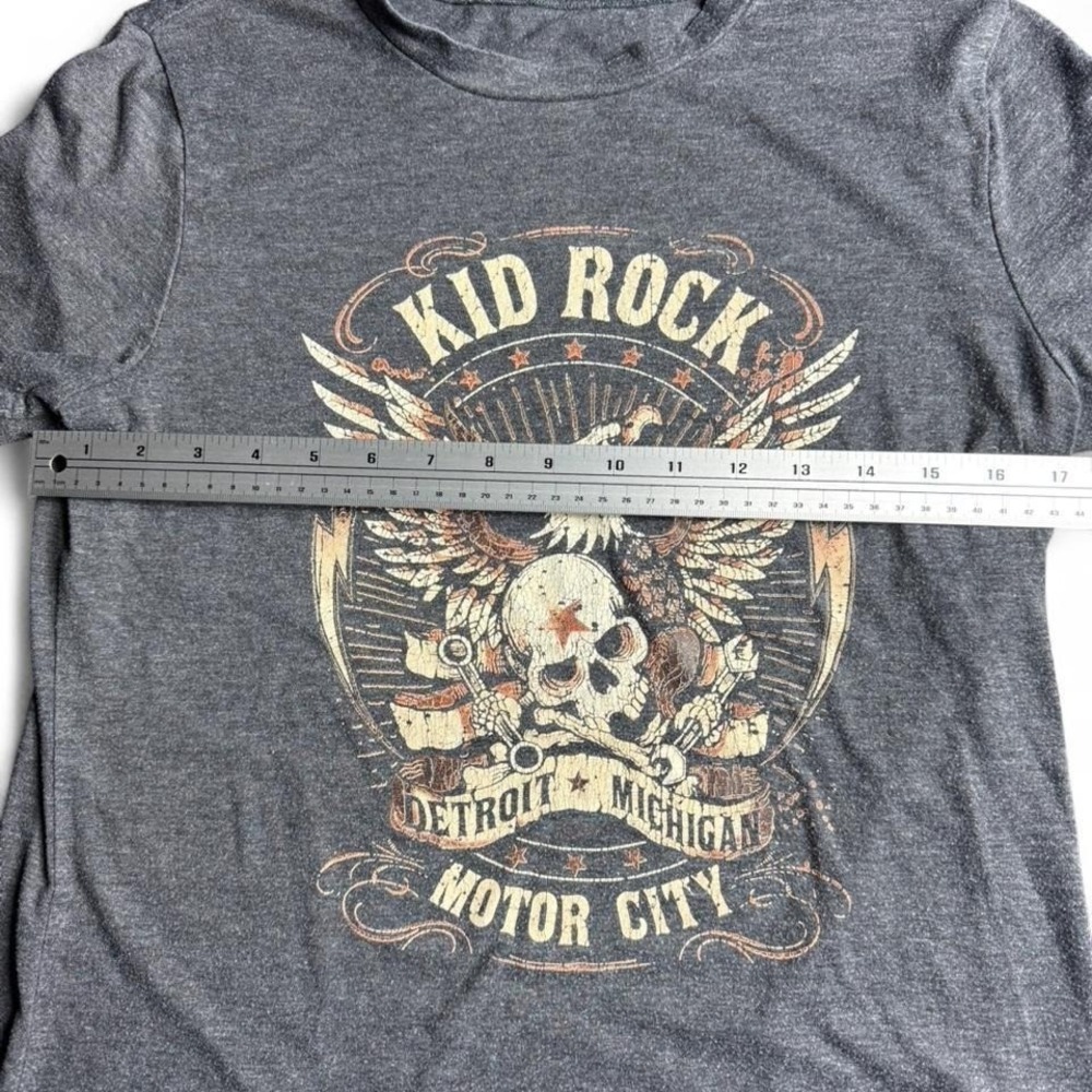 Kid Rock Detroit Michigan Motor City Graphic Tee Gray Rocker T-Shirt Small‎ - Picture 3 of 4